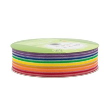 Member's Mark Premium Wired Ribbon 50 Yards 1.5in Width, Rainbow Striped