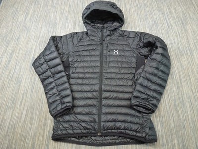 Haglofs Down Jacket Womens Small Black Hooded Puffer Down Pertex Quantum Coat