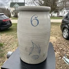 Antique Red Wing 6 gallon Birch Leaf Stoneware Crock Churn