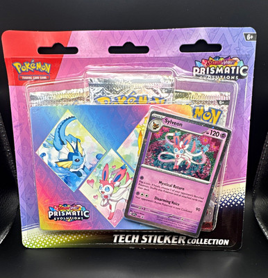 Pokémon TCG Prismatic Evolutions Tech Sticker Collection 3 Packs