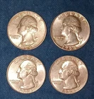1964 George Washington 90 % Silver Quarters Lot Of 4