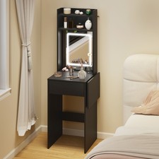 Small Dressing Table with Mirror LED Lights Vanity Desk