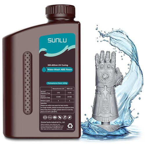 SUNLU Water-Wash ABS Resin 1KG,3D Printer Resin,for LCD DLP SLA 3D Printers