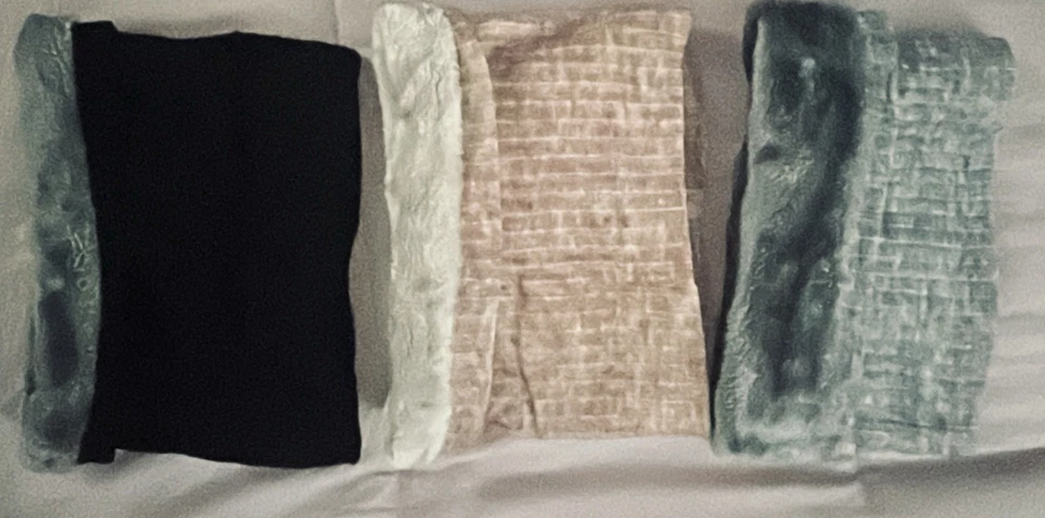 Paquete de calentadores de bufanda para cuello neutros negro marrón blanco grueso tejido piel Foto 2 de 4