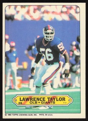 Lawrence Taylor 1983 Topps #28 Stickers JS1