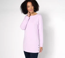 Denim & Co. Essentials Perfect Jersey Boat Neck Tunic-Light Orchid-3X-A677991