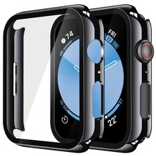 2 Pack Tempered Glass Case Compatible for Apple Watch SE 3 2025 SE 2 SE Ser...