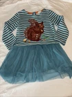 Mini Boden long-sleeve jersey dress Squirel /Tutu On Bottom Size 3-4 Y