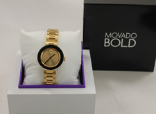 Movado Bold 32mm Stainless Steel Gold Plated MB.01.3.34.6217 Quartz Watch