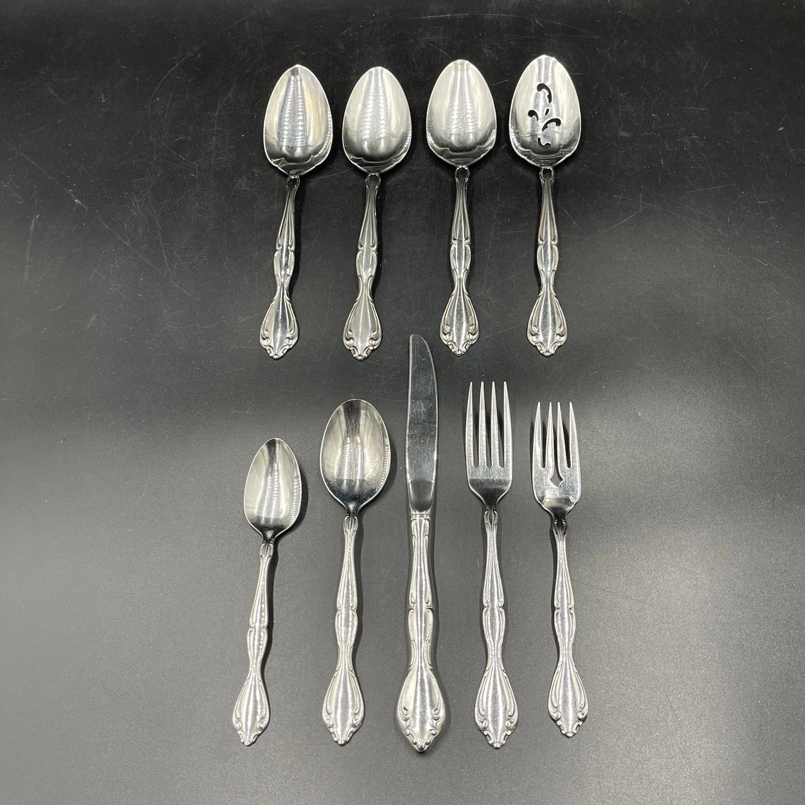 Oneida Community CANTATA Stainless Flatware Glossy Knife Fork Spoon 57 Pieces