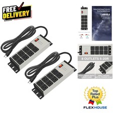 15FT Heavy Duty Power Strip with 8 Outlets Circuit Breaker - Ideal for Garages