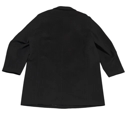 Men's Stafford Signature 52R Classic Fit Black Wool Blend Overcoat 3 Button image 8