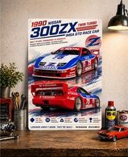 1990 Nissan 300zx Twin Turbo Imsa Gto Race Car Metal Tin Sign Poster 30x20cm