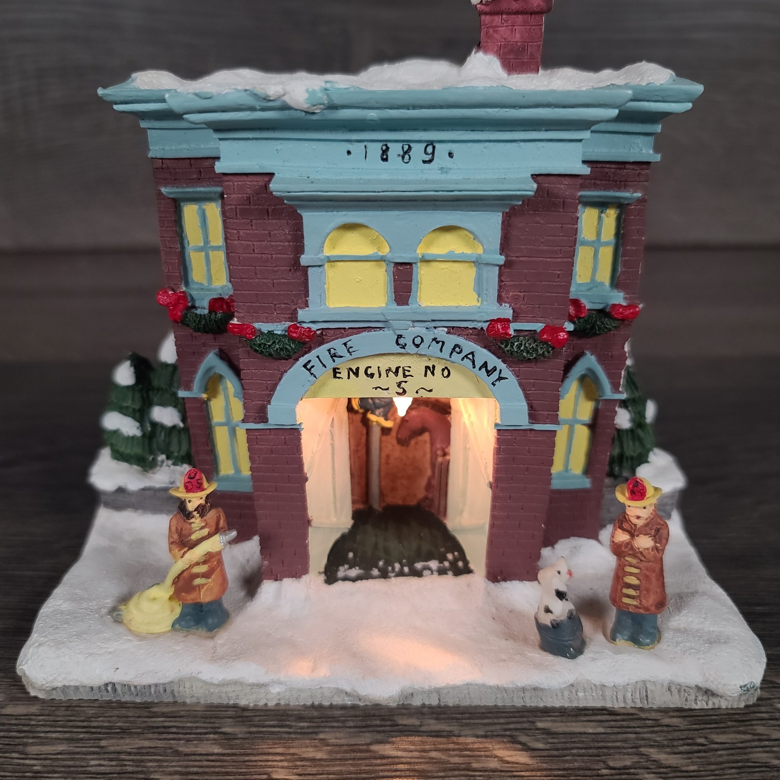 House of Lloyd Christmas Around the World Village Firehouse Light Up