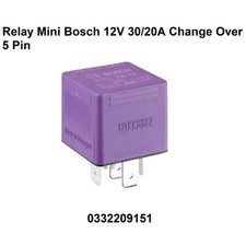 Relay Mini Bosch 12V 30/20A Change Over 5 Pin (0332209151)
