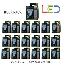 Image of 20 X TCP GU10 LED 4.5W WARM WHITE LAMP DOWNLIGHT SPOTLIGHT LIGHT BULB