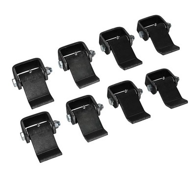 (8 Pack) Black Strap Style Short Leaf Steel Weld On Dump Trailer Door Hinge