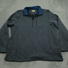 Woolrich Sweater Mens XXL Gray 1/4 Zip Pullover Fleece Pocket Casual