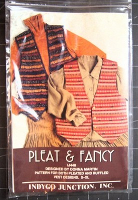 Vintage Pleat & Fancy Vests  Sewing Craft Pattern S - XL Pleated and Ruffled