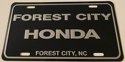 #ad Forest City Honda Dealership Booster License Plate NC Dealer EMBOSSED $34.99