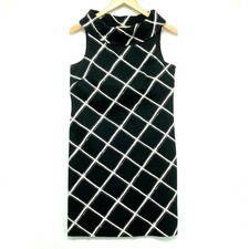 Michael Kors Women's Black Side Zipper Sleeveless Round Neck Midi Dress Size 4