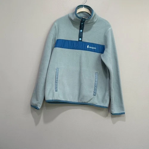 Cotopaxi Teca Fleece Pullover Mens Medium Light Blue Snap Neck Jacket Llama Logo image 3