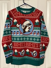 NWT Bucees Christmas Ugly Sweater Santa Beaver Red Green Knit Holiday Size M