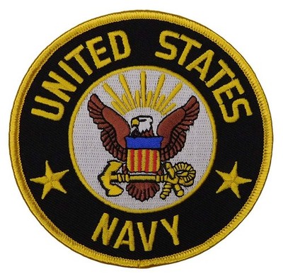 Pack of 3 United States Navy Emblem Round Embroidered Iron On Patch PML-013