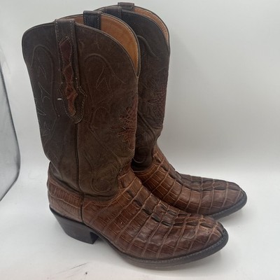 Black Jack Boots Mens 9 D Brown Alligator Leather Western Cowboy Rodeo Work