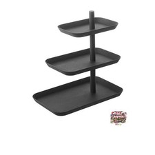 Yamazaki Accessoires Tour Plateau à 3 niveaux Noir env. L24.7 x P15.7 x H25.7cm
