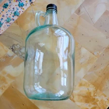 1 Gallon Glass Jug with Handle & Lid – Spring Water, Wine Storage – Anti-Plastic