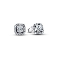 Pandora Ohrringe Damen Weisser Strahlenkranz Zirkonia Silber 293551C02