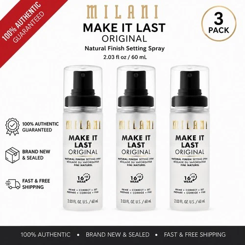 Milani Make It Last Original Setting Spray 3 Pack Prime Hydrate Set 2.03 Oz Each