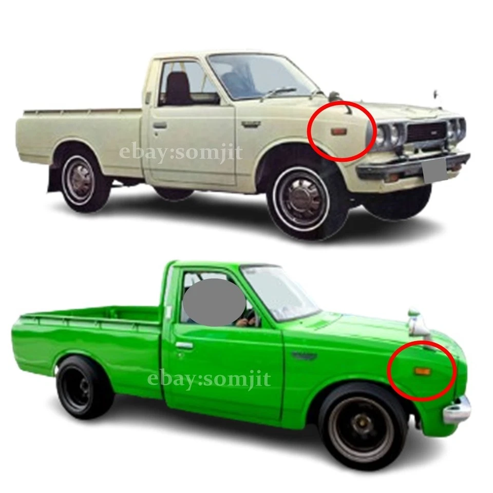 PAR DE LUCES DE SEÑAL DE GIRO MARCADOR LATERAL ÁMBAR PARA 74-78 TOYOTA HILUX RN20 RN25. Foto 2 de 4