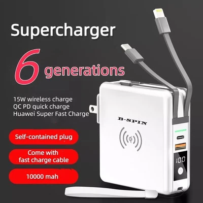 Universal 4 in 1 PD 20W Travel Adapter Charger 10000Mah Power Bank - Image 1 of 4