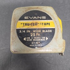 Vintage Evans Tru-Lok 25 Foot 3/4 Wide Tape M...
