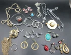Lot Vintage Costume Jewelry Necklaces Rings Earrings Wearable & Broken & Singles