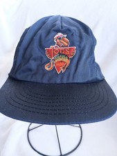 Vtg 90s Joe Camel Joes Tackle Shop Fishing Cigarette Snapback Hat Blue USA Made