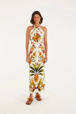 Farm Rio Brazil Pineapple Flower Midi Dress Size S
