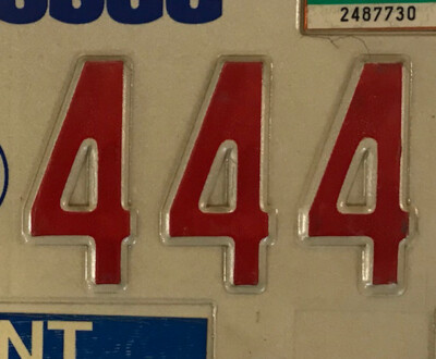 TRIPLE DIGIT 4 license plate 444 repeating number DFJ 1994 TN | eBay
