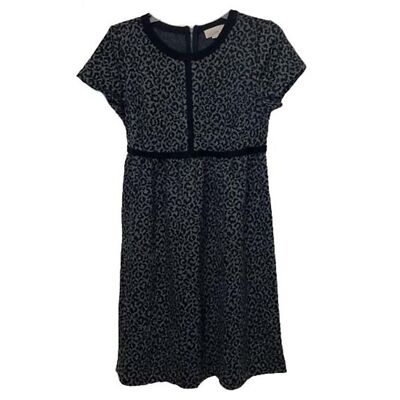 Loft Black Grey Animal Print Dress Womens  Maternity Size 4 NEW Career