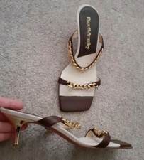 Womens Russell Bromley Vicini Brown Heel Sandals Sz Uk4/Eu37.Worn twice.Rrp 285�