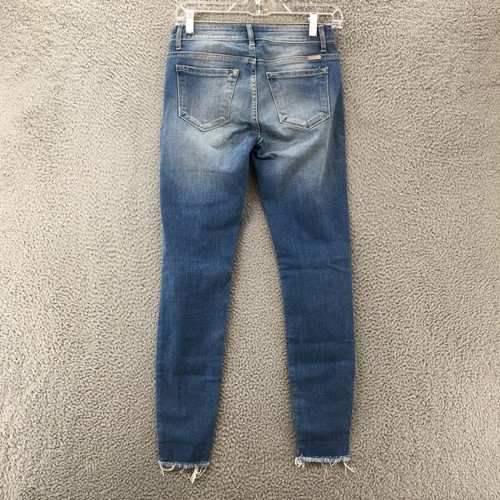 Kancan Skinny Jeans Womens 25 (actual 27x28) Blue Medium Wash Denim Distressed - Picture 10 of 15