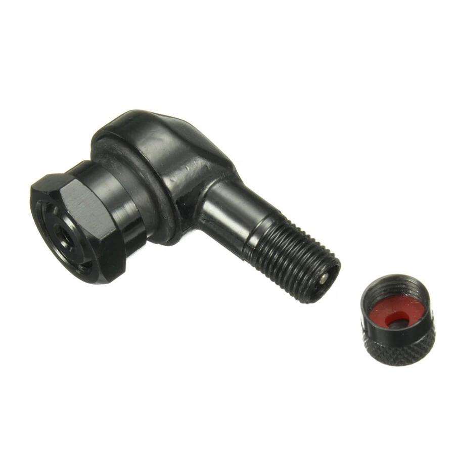 2 Piezas 11.3mm Negro CNC Aluminio Motocicleta Bicicleta Rueda Neumático 90 Grados Vástagos de Válvula Foto 4 de 4