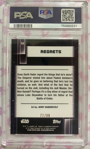 2021 Topps Star Wars Galaxy "Regrets" Wave Refractor /99 PSA 10 - Picture 3 of 3