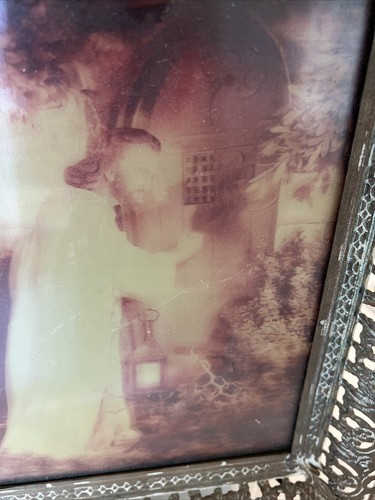Vintage Lighted Religious Jesus Hologram Lenticular Brass Picture Frame 15.5" - Picture 5 of 13
