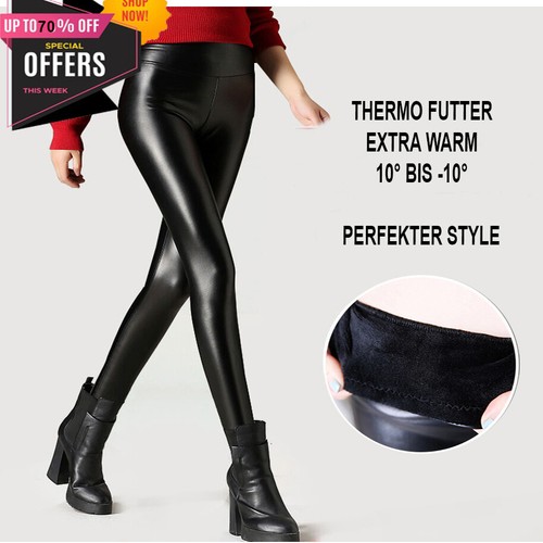Sexy leggings termici spessore Stretch Pantaloni Legging Jeggings da Donna  XS S 32 34 36 | eBay