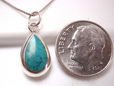Mother of Pearl and Simulated Turquoise 925 Sterling Silver Reversible Pendant