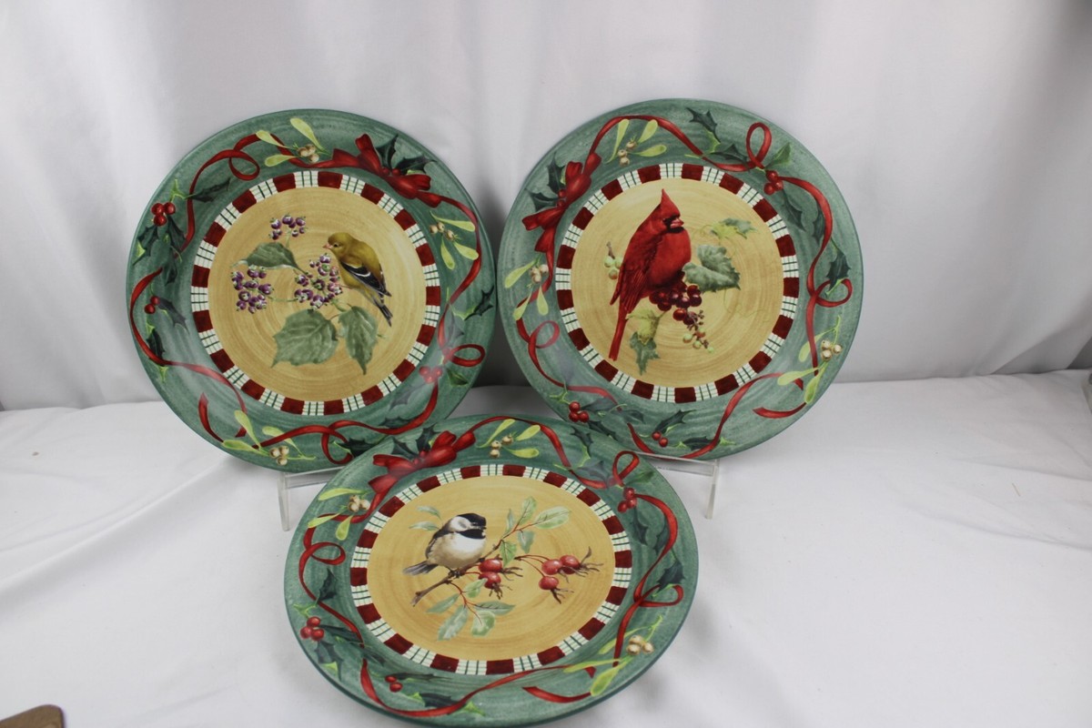 Lenox Winter Greetings Everyday Tartan Set Different Dinner Plates 10  3/4