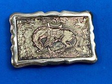 Saddle Bronc Western Cowboy Horse Vintage Flower Swirl Accent Belt Buckle